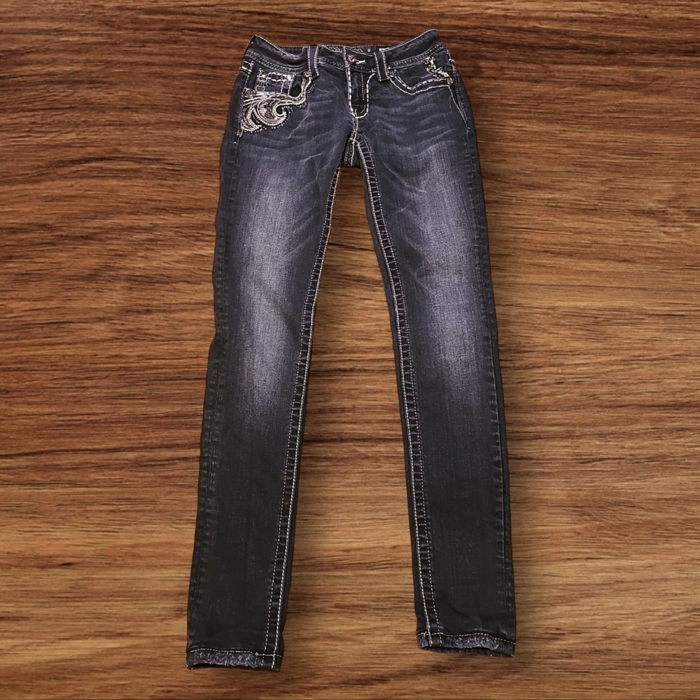 Miss Me Denim Jeans - Womens - Size 25 - Faded Black